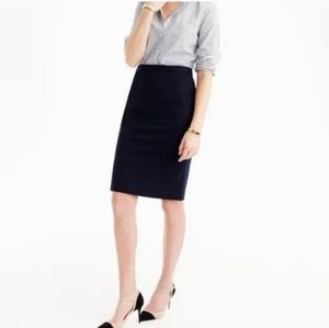 J Crew Dark Blue Navy No. 2 Pencil Skirt Size 0 Excellent!